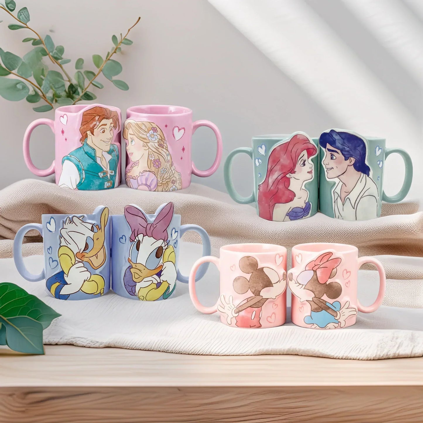 Disney Rapunzel on the Tower Mug Set - Porcelain Pair with Gift Box