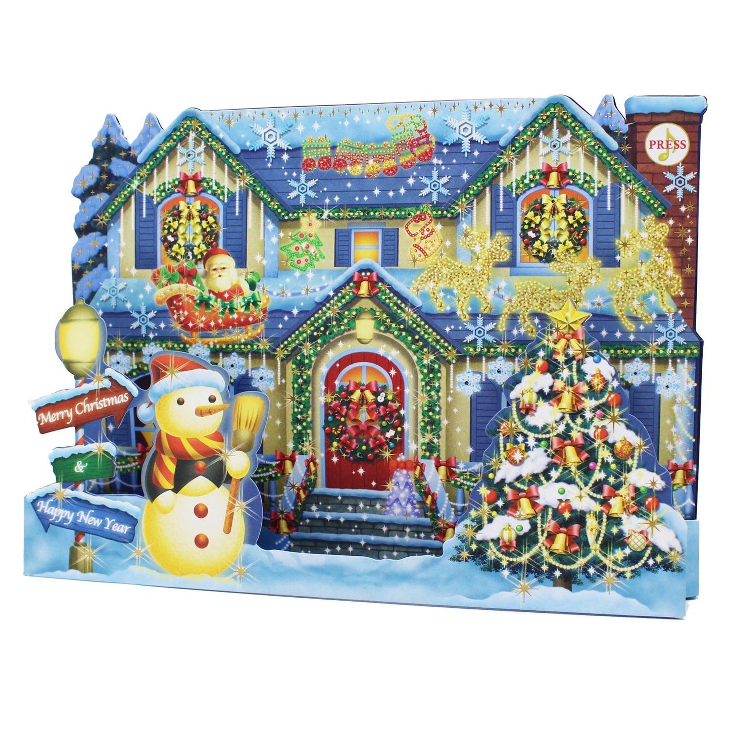 3D Christmas Home Pop-Up Card with 6 Music & Lights – Premium Holiday Card with Replaceable Battery - Miss Girlie Girl