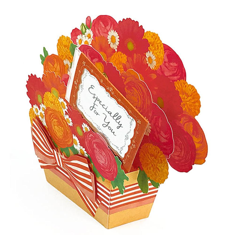 Blooming Chamomile Scented Bouquet Gift Basket Pop Up Greeting Card - Miss Girlie Girl