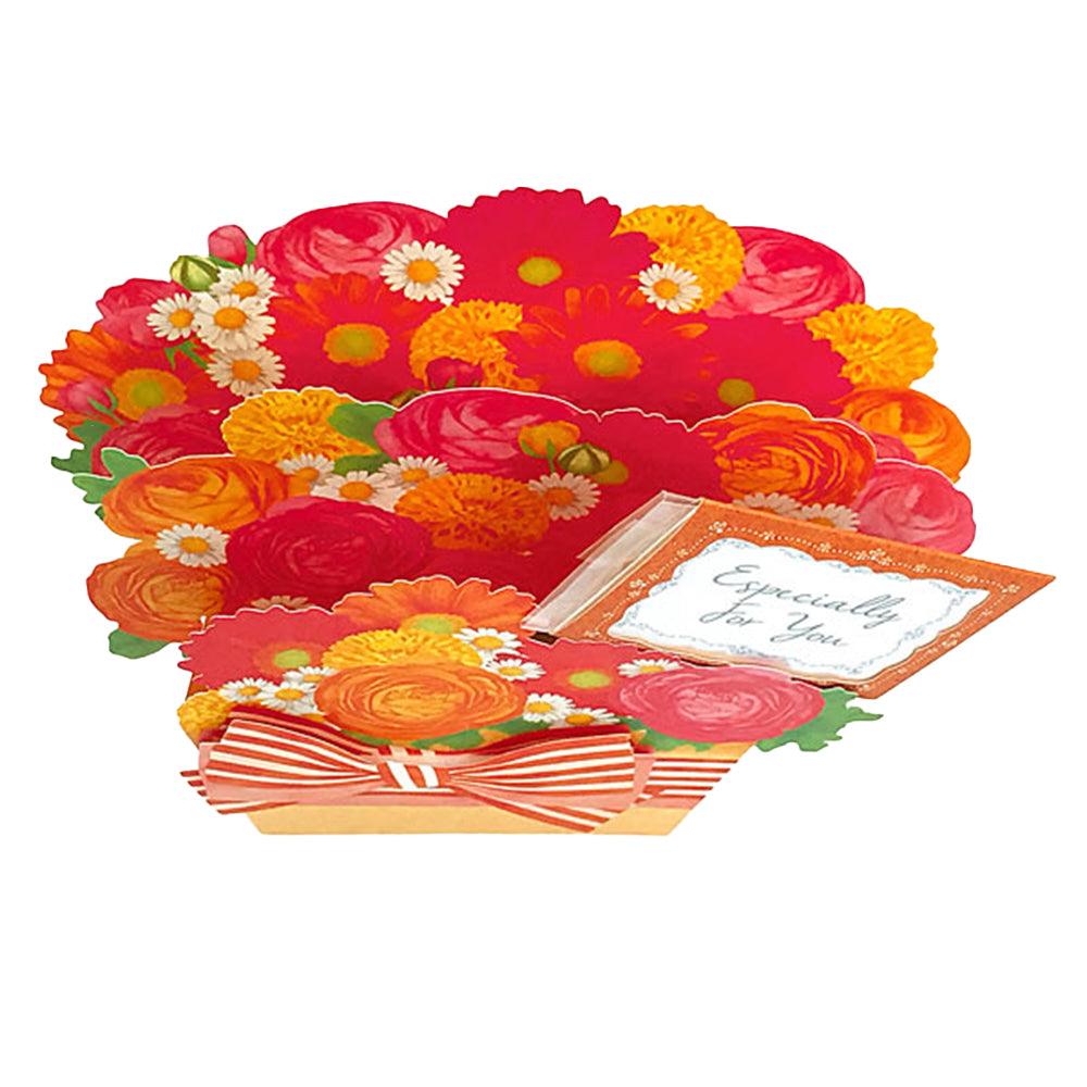 Blooming Chamomile Scented Bouquet Gift Basket Pop Up Greeting Card - Miss Girlie Girl