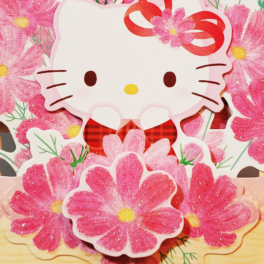 Hello Kitty Flower Basket Of Joy Pop Up Greeting Card