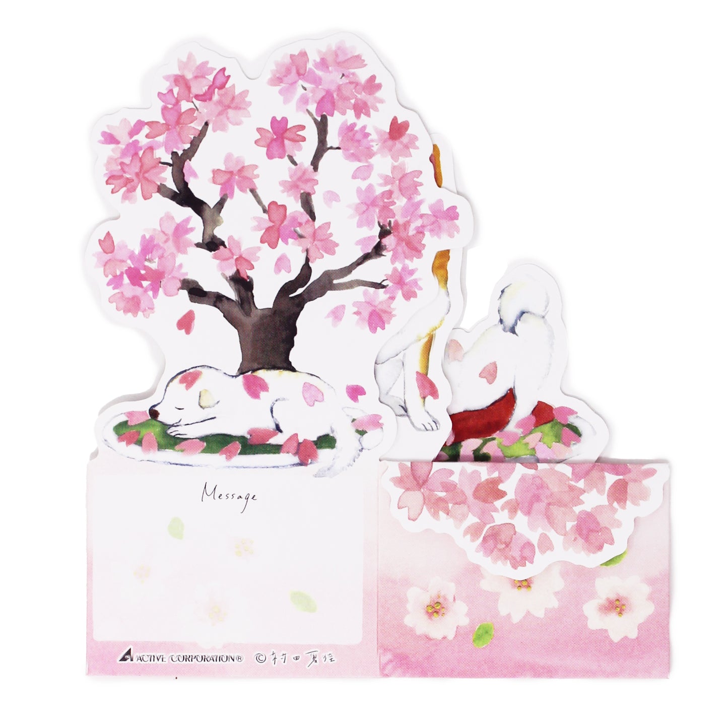 Shiba Inu & Cherry Blossoms 3D Box Pop-Up Card – Mini Sakura Card, Made in Japan - Miss Girlie Girl