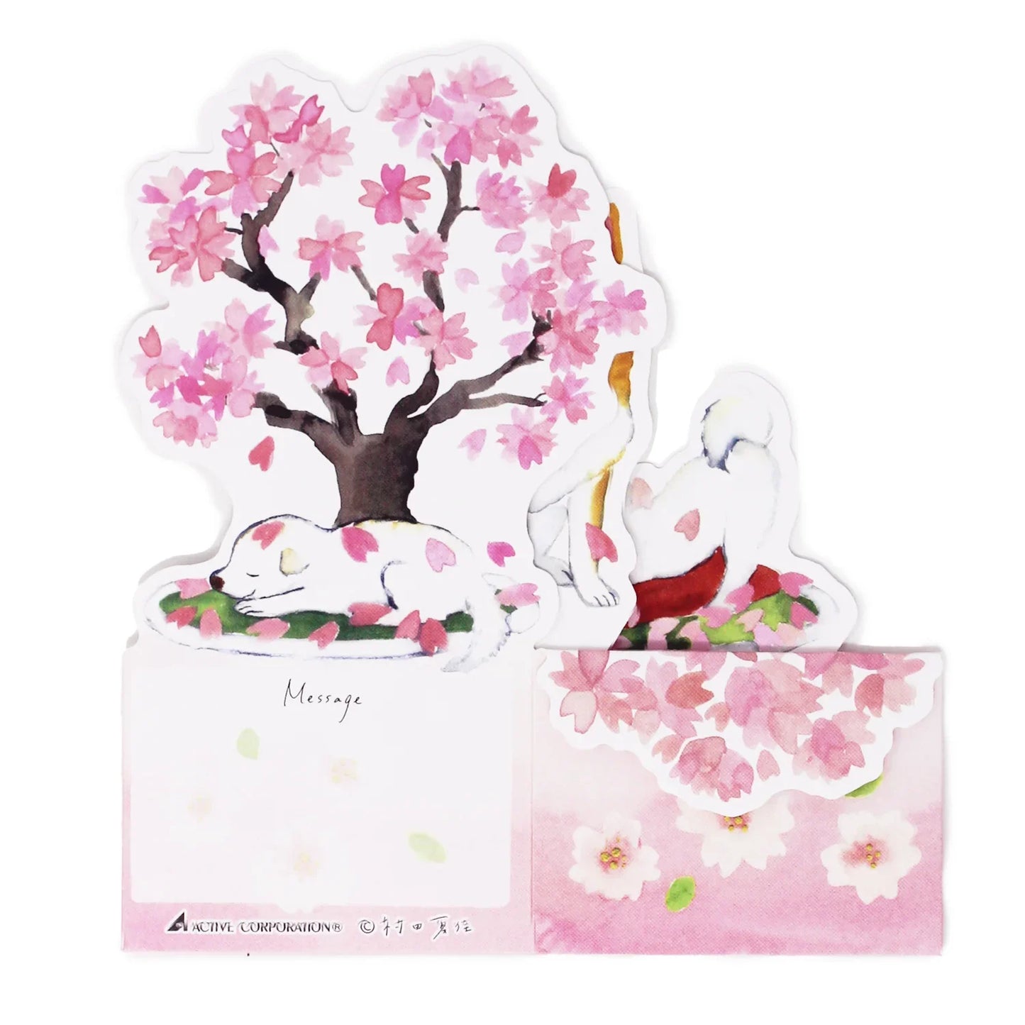 Shiba Inu & Cherry Blossoms 3D Box Pop-Up Card – Mini Sakura Card, Made in Japan - Miss Girlie Girl