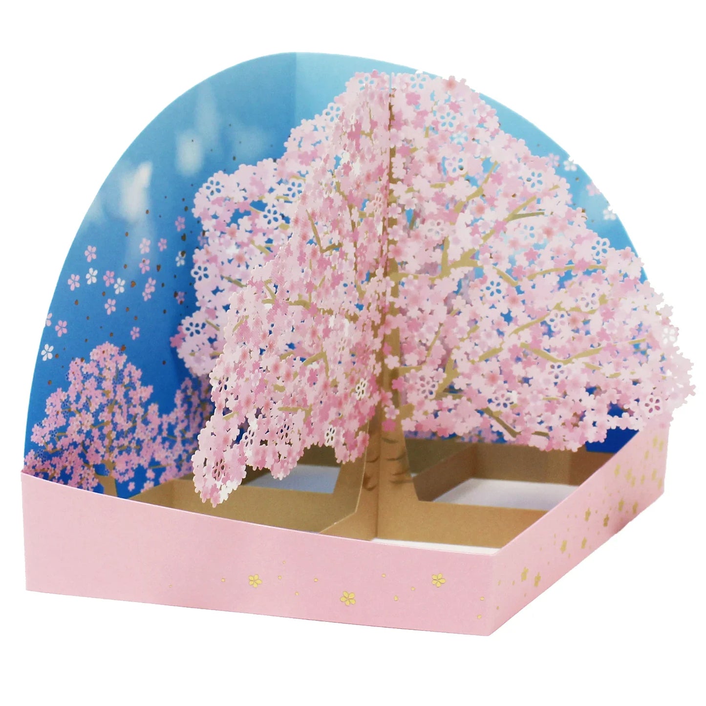 Cherry Blossom 3D Pop-Up Card – Elegant Sakura Tree with Gold Foil & Washi Paper - Miss Girlie Girl