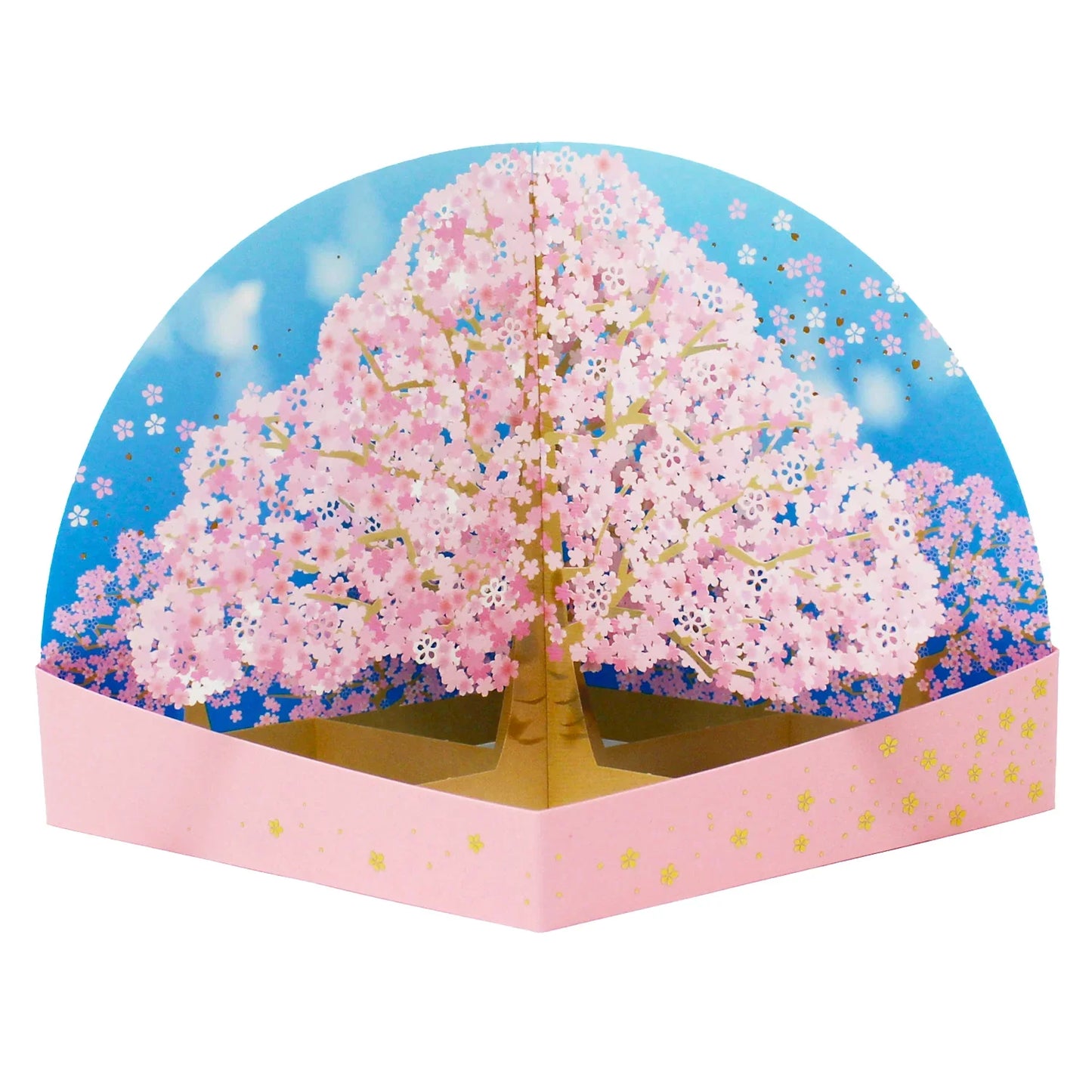 Cherry Blossom 3D Pop-Up Card – Elegant Sakura Tree with Gold Foil & Washi Paper - Miss Girlie Girl