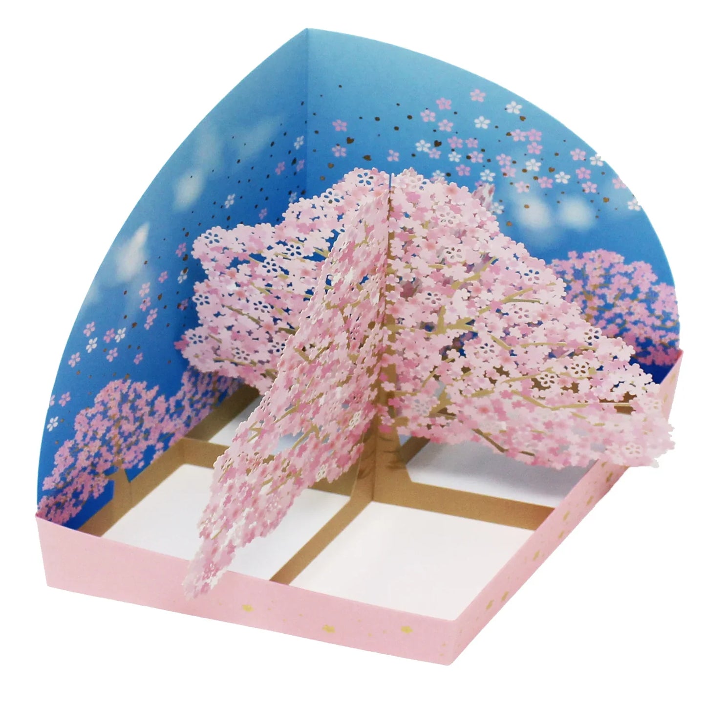 Cherry Blossom 3D Pop-Up Card – Elegant Sakura Tree with Gold Foil & Washi Paper - Miss Girlie Girl