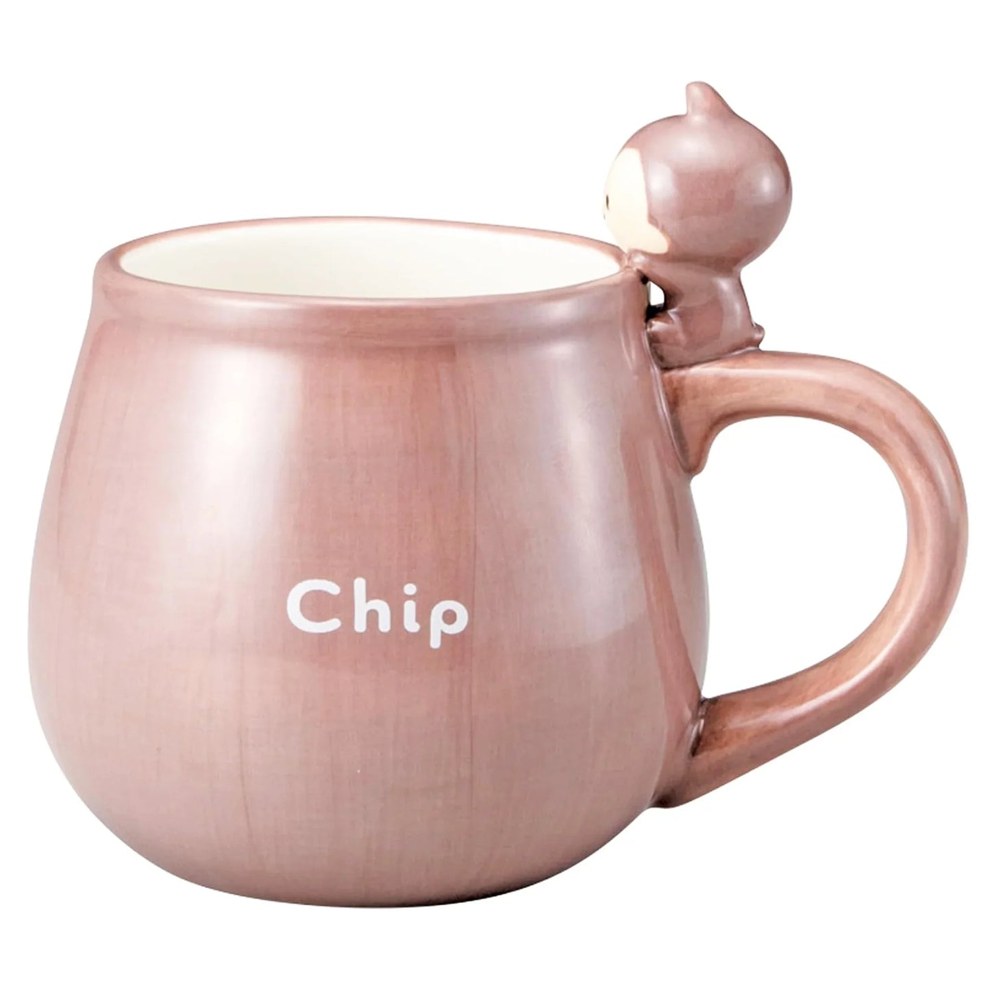 Disney Chip and Dale Yururun Mug - 3D Handle Chip Figure - Brown Porcelain Collectible Cup