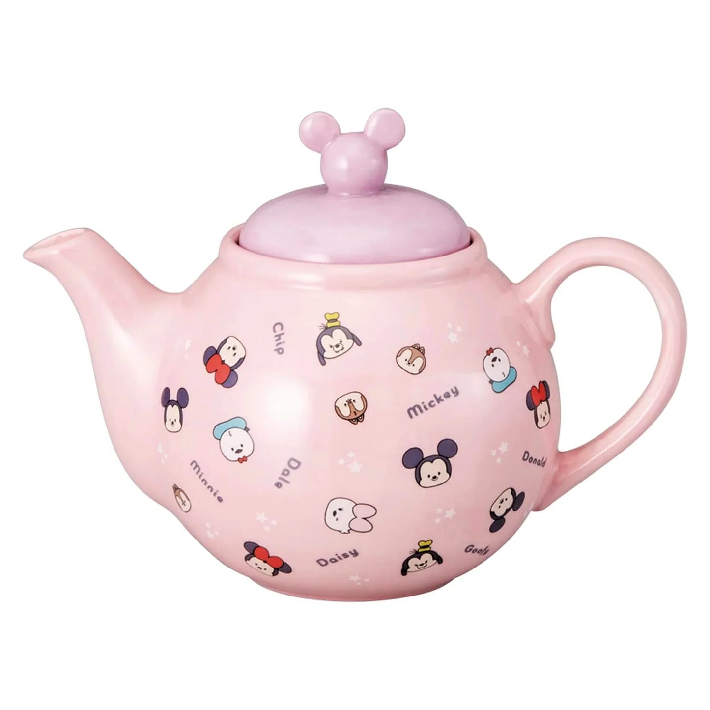 Front view of Disney Yururun Teapot featuring Mickey and Friends – porcelain collectible with colorful character design