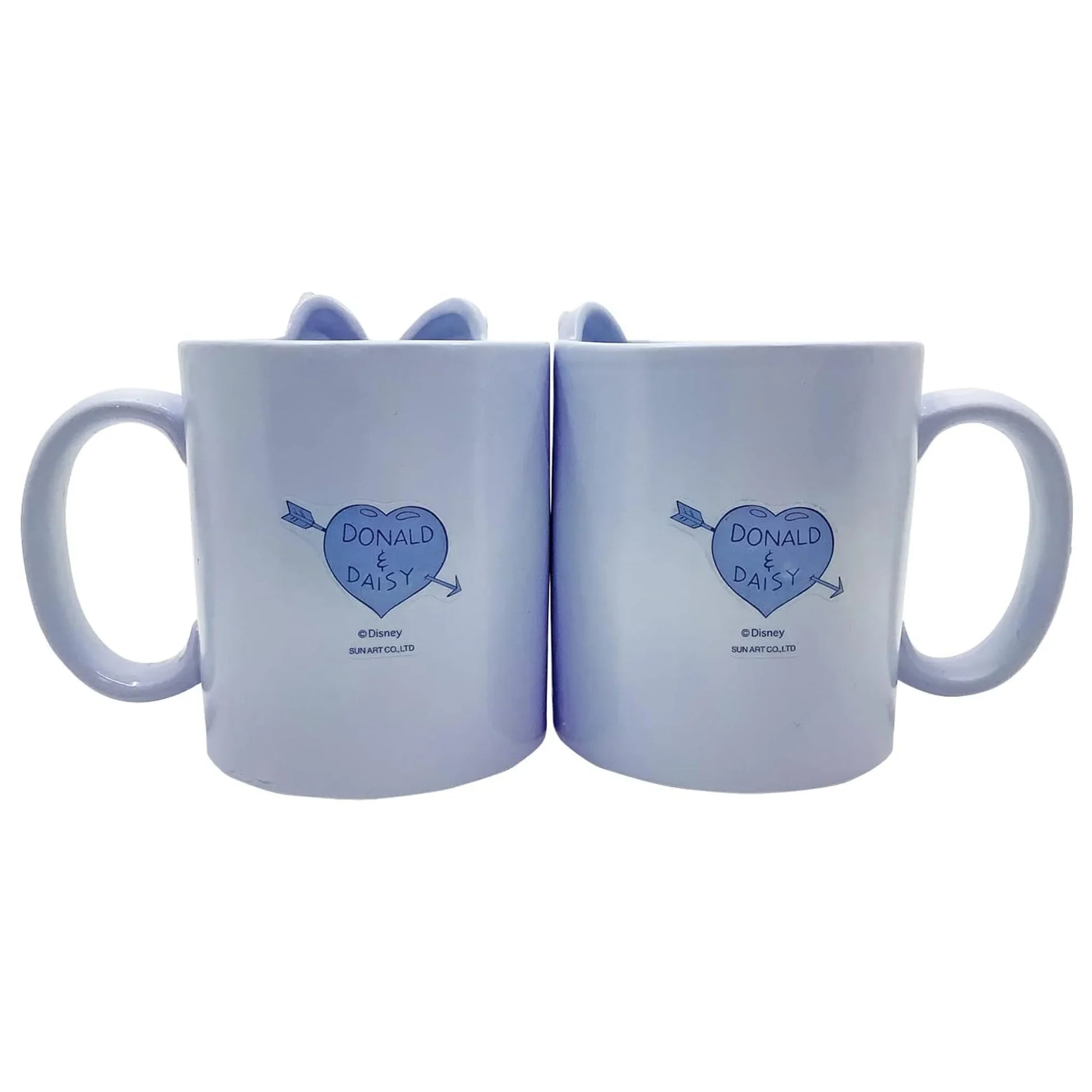 Disney Donald & Dizzy Duck porcelain mug set – collectible pair with gift box.