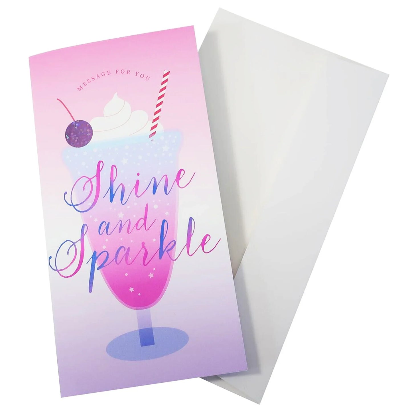Ice Cream Float Holographic Pop-Up Card – Retro 3D design with cherry and straw – Made in Japan