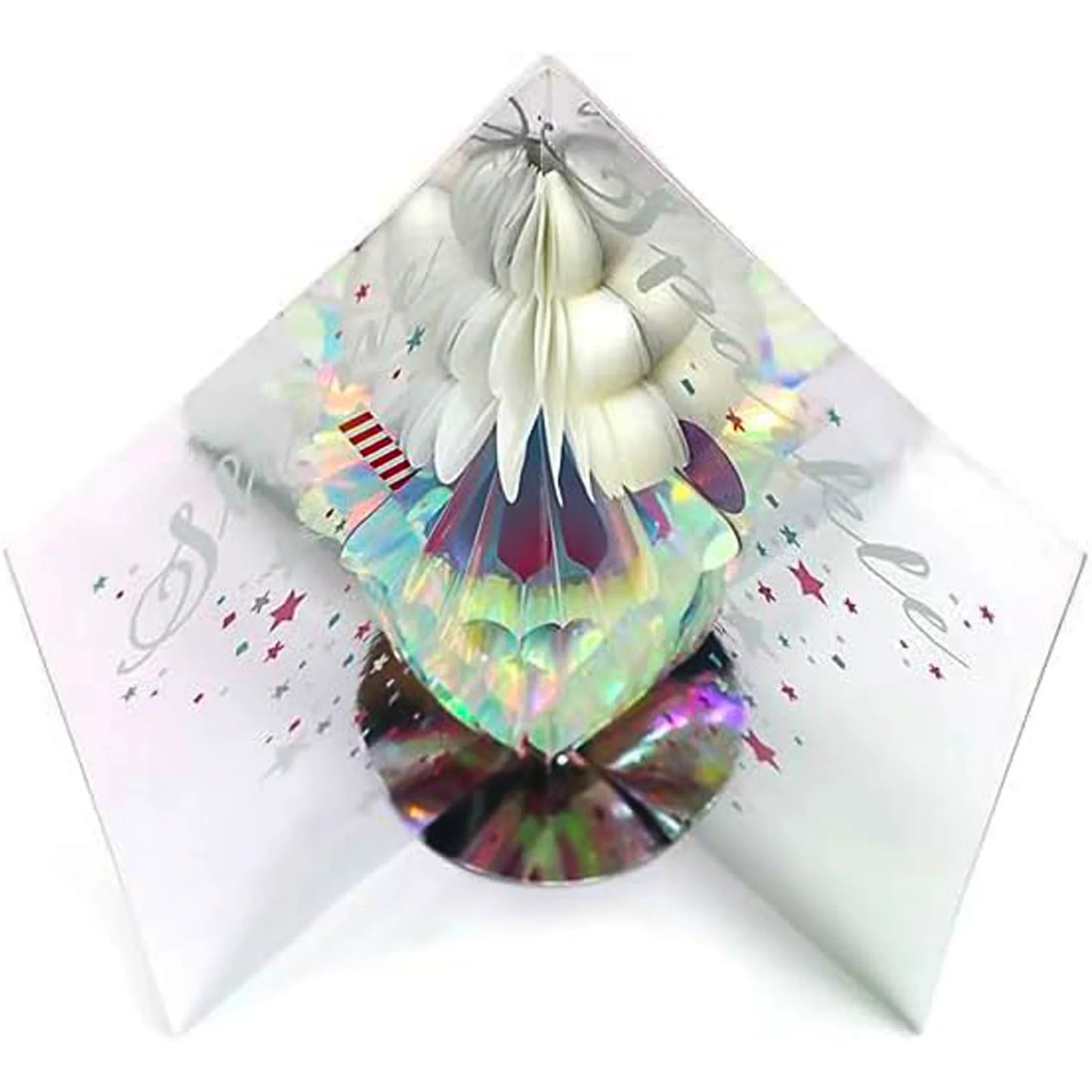 Ice Cream Float Pop-Up Card – Retro holographic soda glass with cherry and straw – Made in Japan