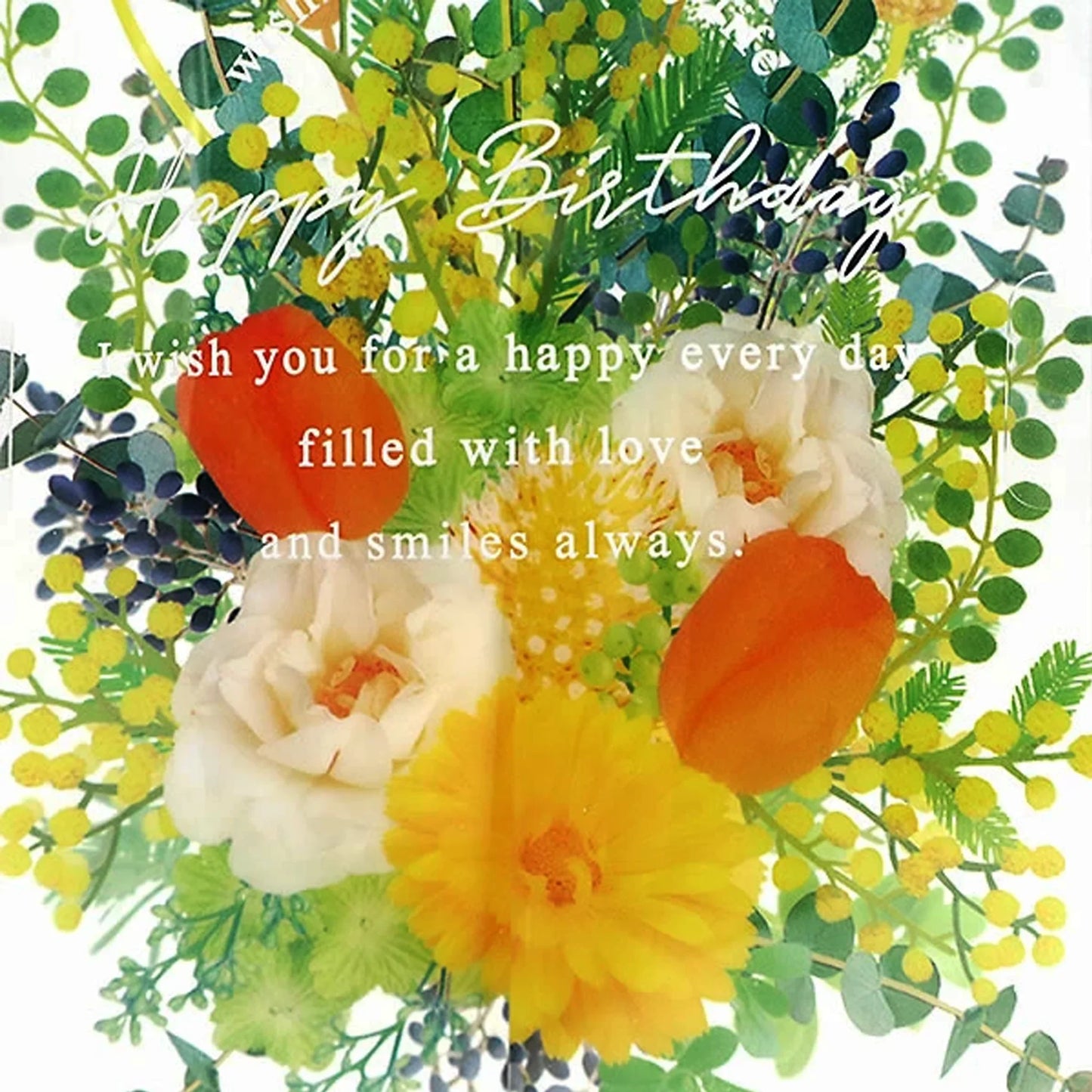 Floral Dome Pop-Up Card with text wishing a happy birthday