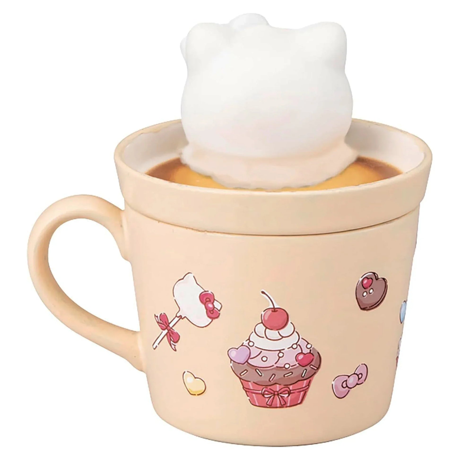 Hello Kitty Latte-Art Mug with 3D Lid – Sanrio Porcelain Coffee Cup