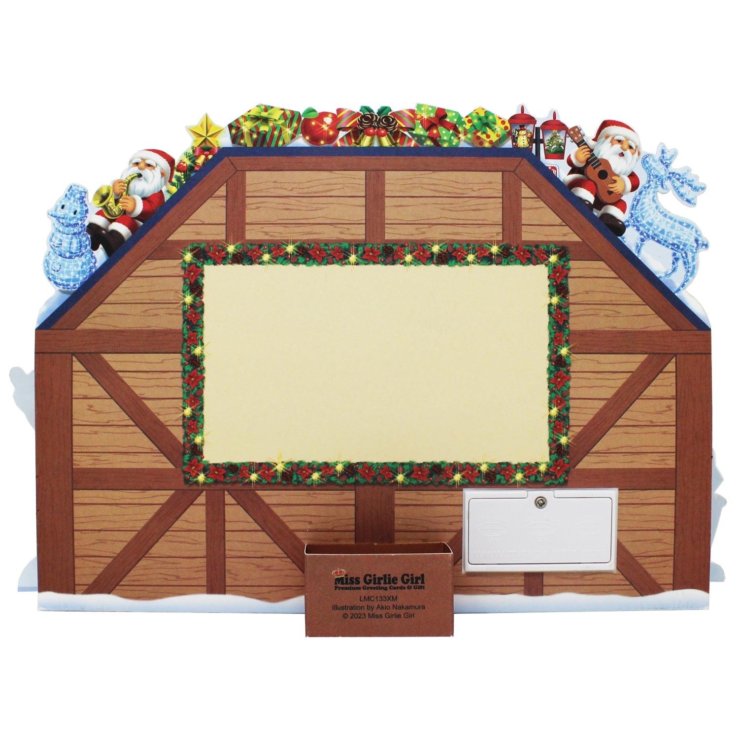 Christmas Gift Shop Pop-Up Card with 6 Melodies, LED Lights & Replaceable Battery - Miss Girlie Girl