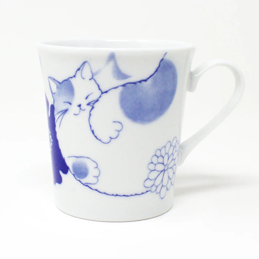 Japanese Nohohon Cat Porcelain Mug - Relaxed Cat Series - Sora (Laying Cat) Made in Japan
