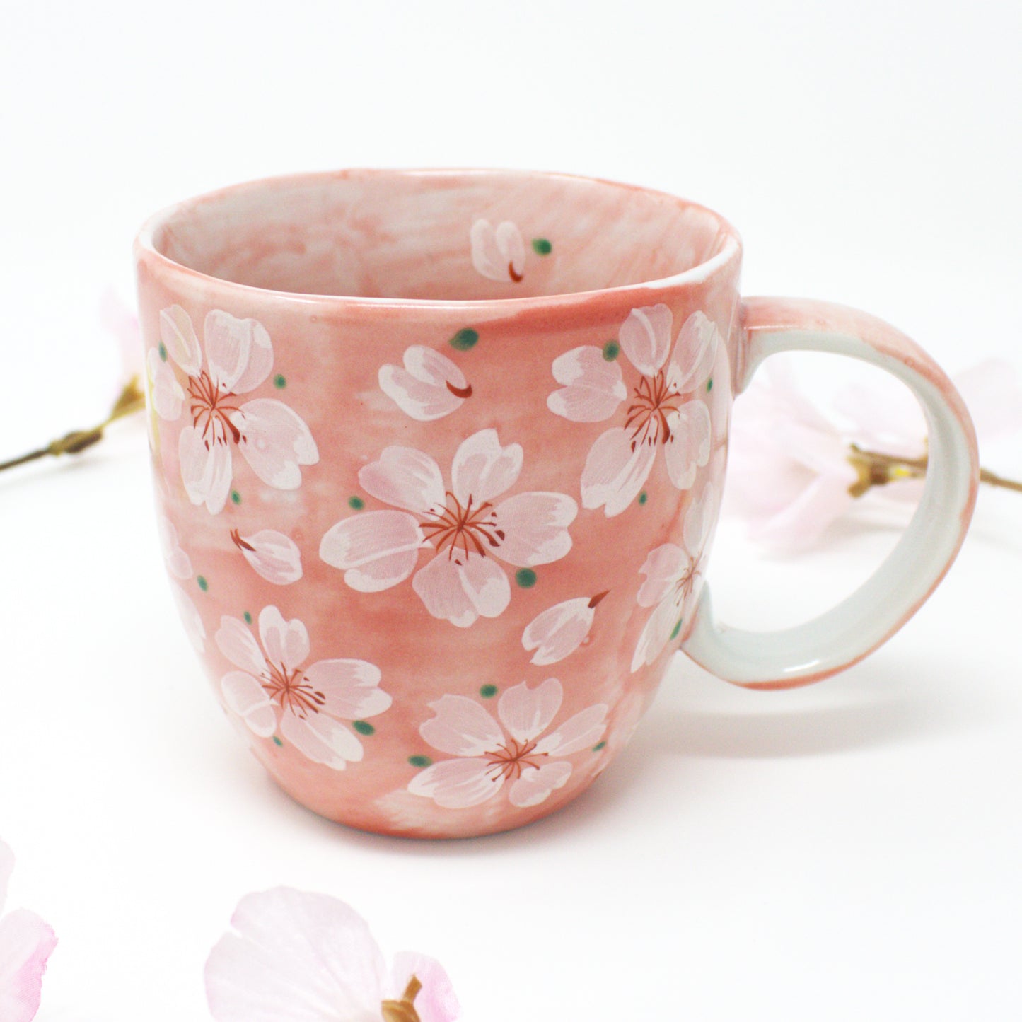 Cherry Blossom Mug – Mino Ware Japanese Ceramic Cup | Pink Sakura Floral Design - Yayoihana