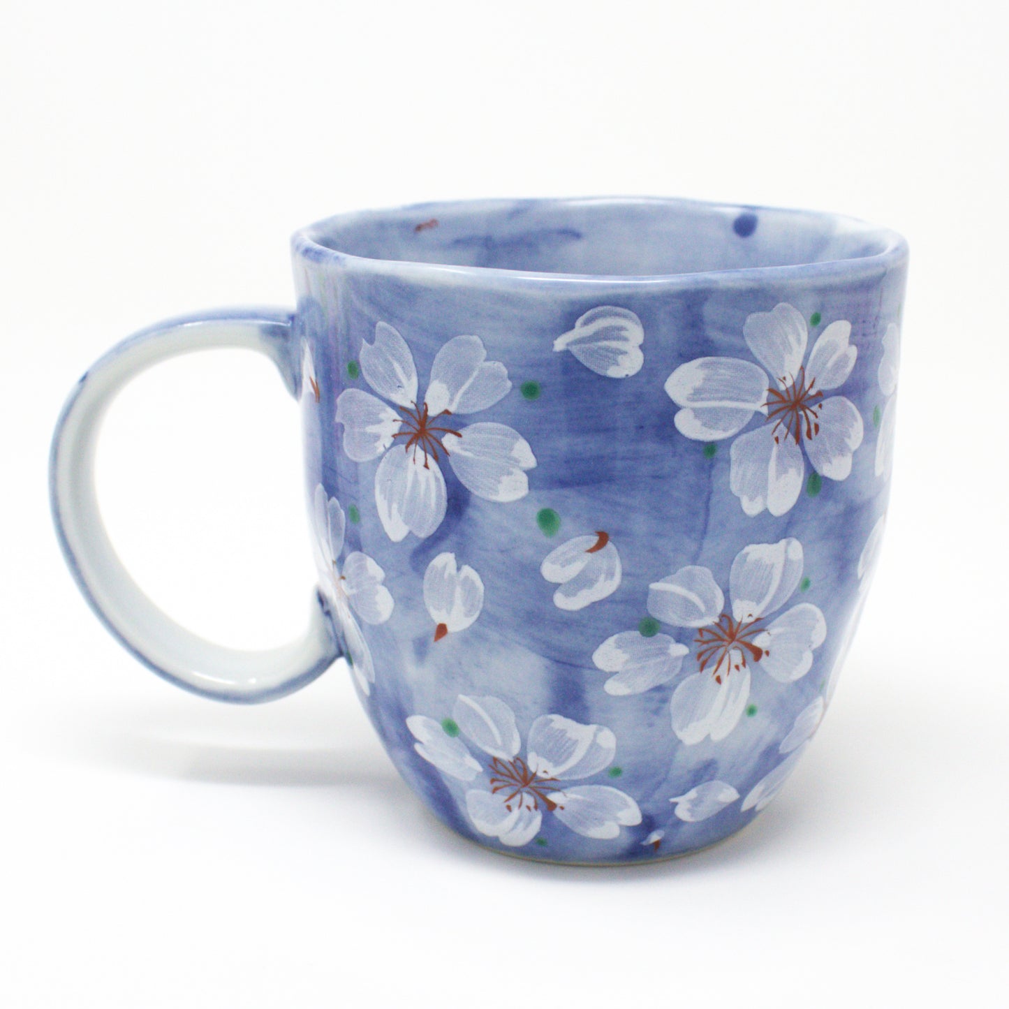 Cherry Blossom Mug – Mino Ware Japanese Ceramic Cup | Blue Sakura Floral Design - Yayoihana