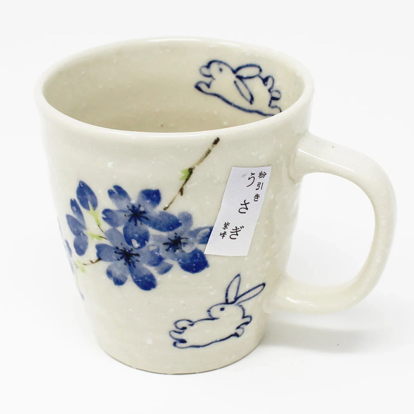 Mino Ware Sakura Rabbit Mug Pair Gift Set - Japanese Handmade Ceramic Cups | Made in Japan