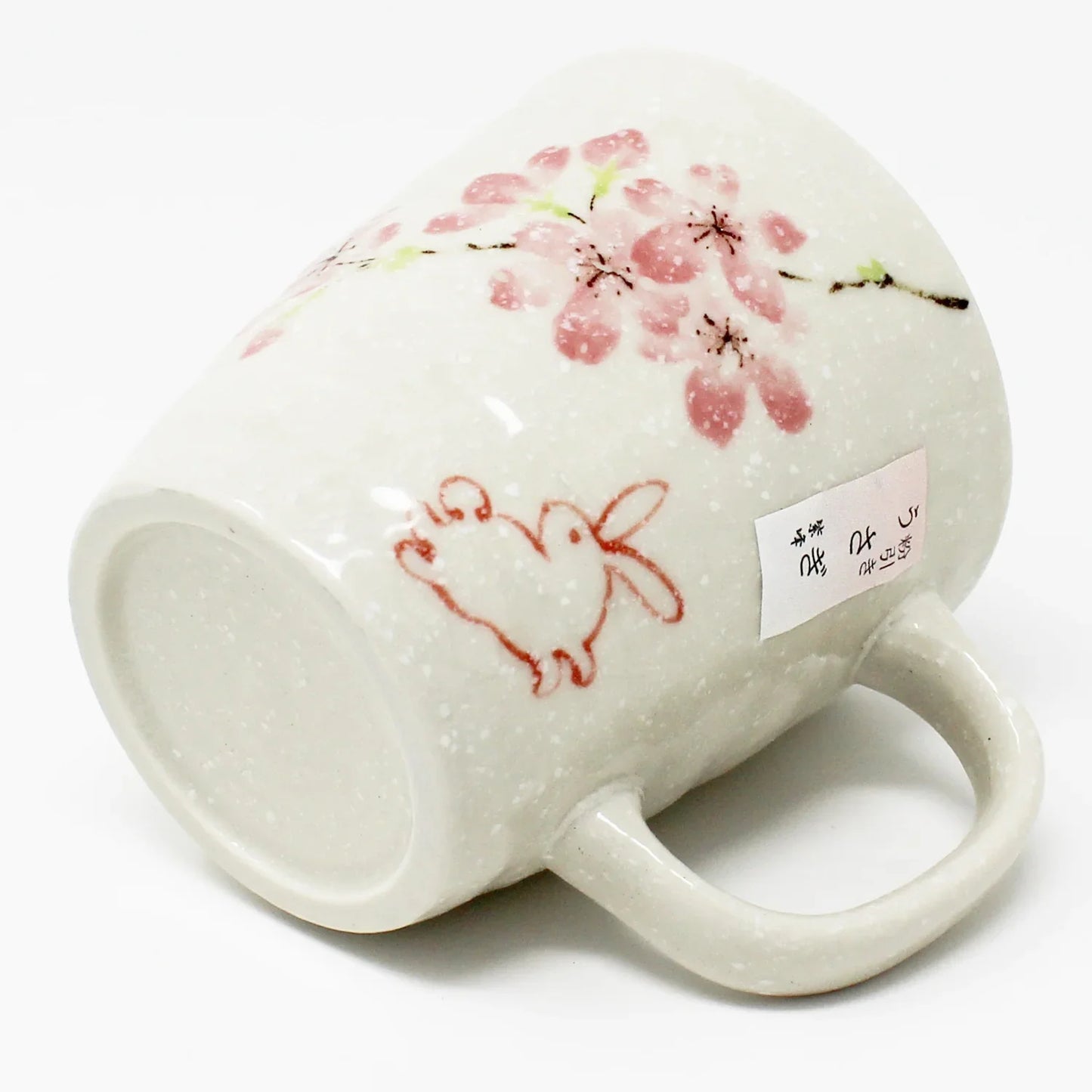 Mino Ware Sakura Rabbit Mug Pair Gift Set - Japanese Handmade Ceramic Cups | Made in Japan