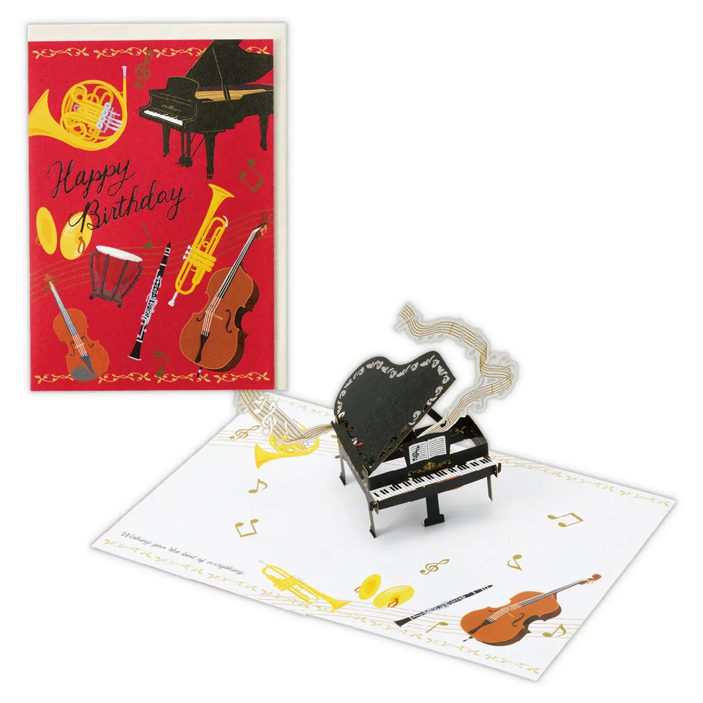 Elegant Piano 3D Pop-Up Card - Laser Cut Birthday Keepsake