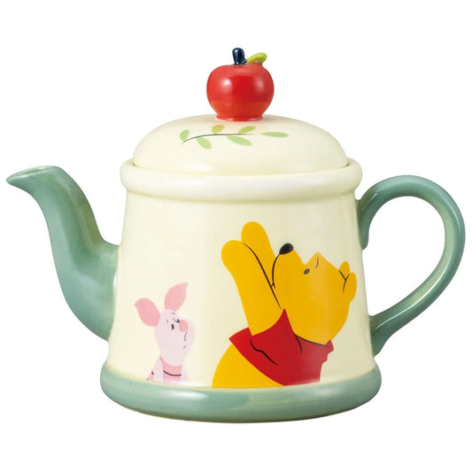 Disney Winnie the Pooh Apple Series Porcelain Teapot with Red Apple Lid Handle – Official Sun Art Japan Design