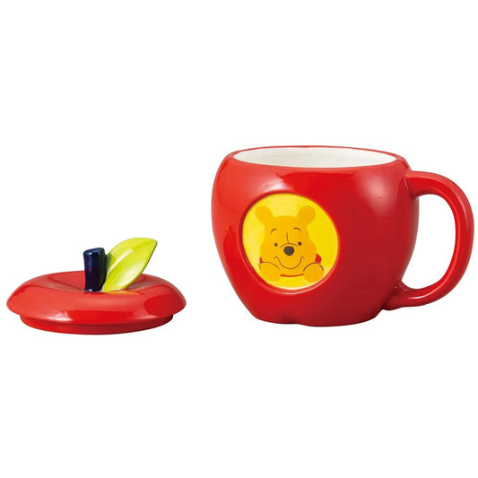 Winnie the Pooh Apple Mug with Lid - Porcelain 340ml - Disney Giftware SUNART
