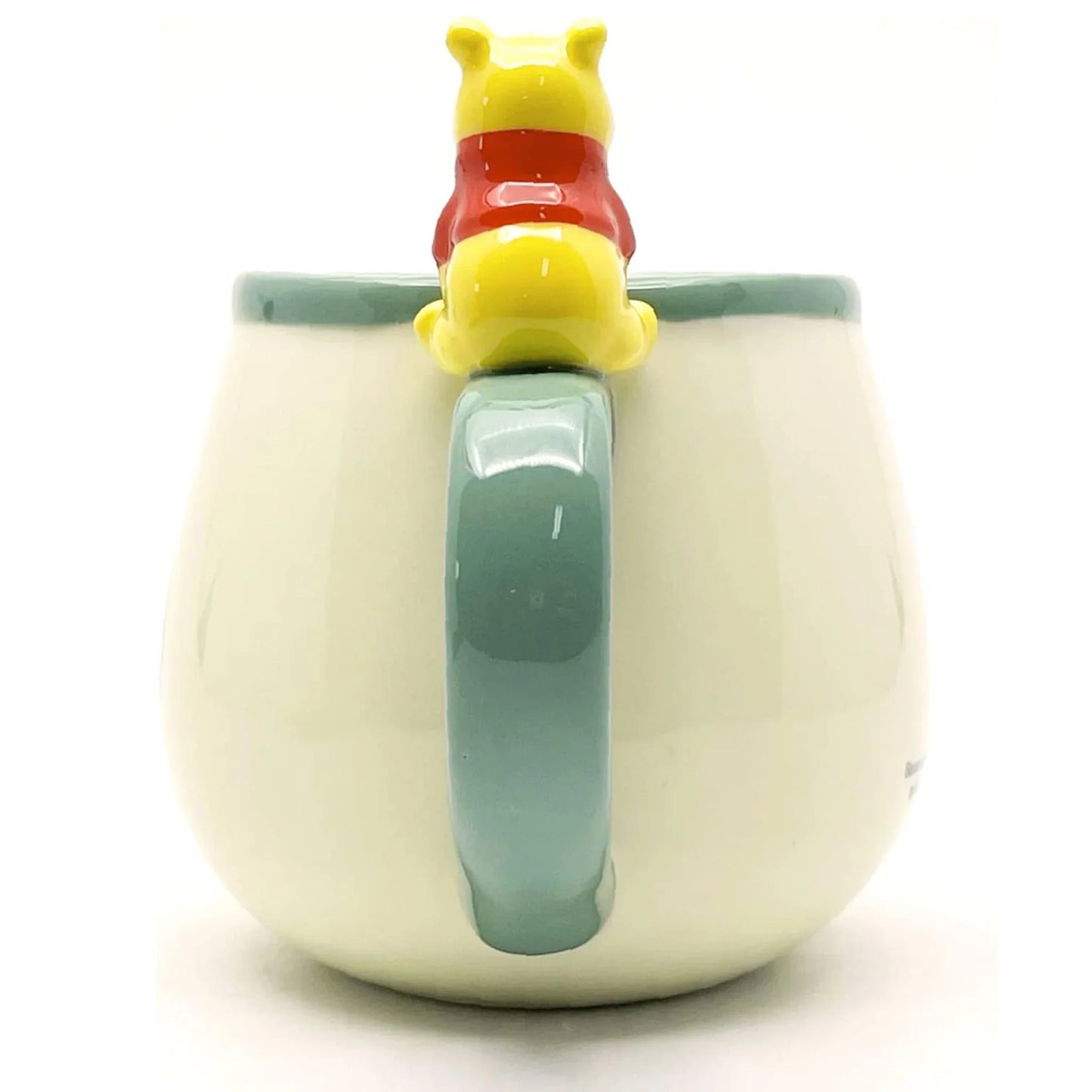 Winnie the Pooh porcelain mug with 3D figurine handle and original Disney yellow gift box – 340ml, officially licensed design by Sun Art Japan