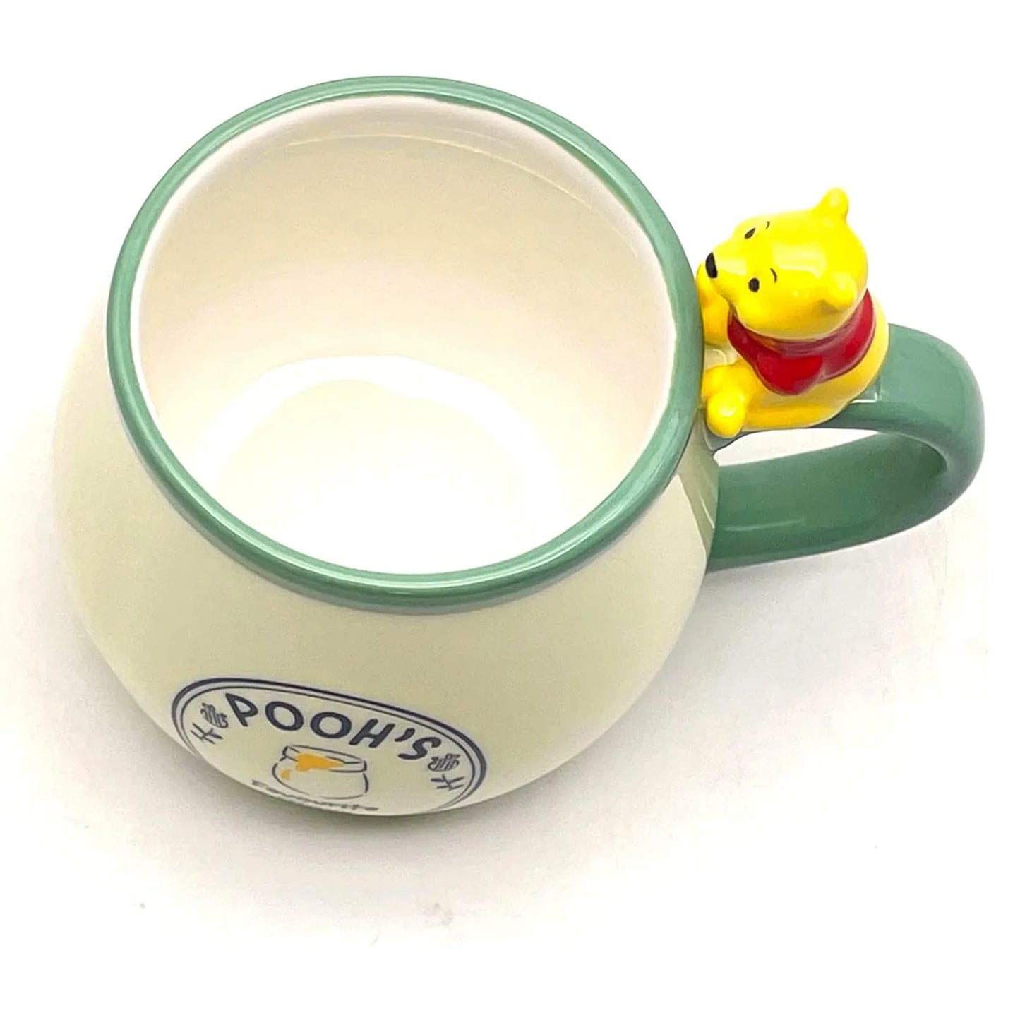 Winnie the Pooh porcelain mug with 3D figurine handle and original Disney yellow gift box – 340ml, officially licensed design by Sun Art Japan
