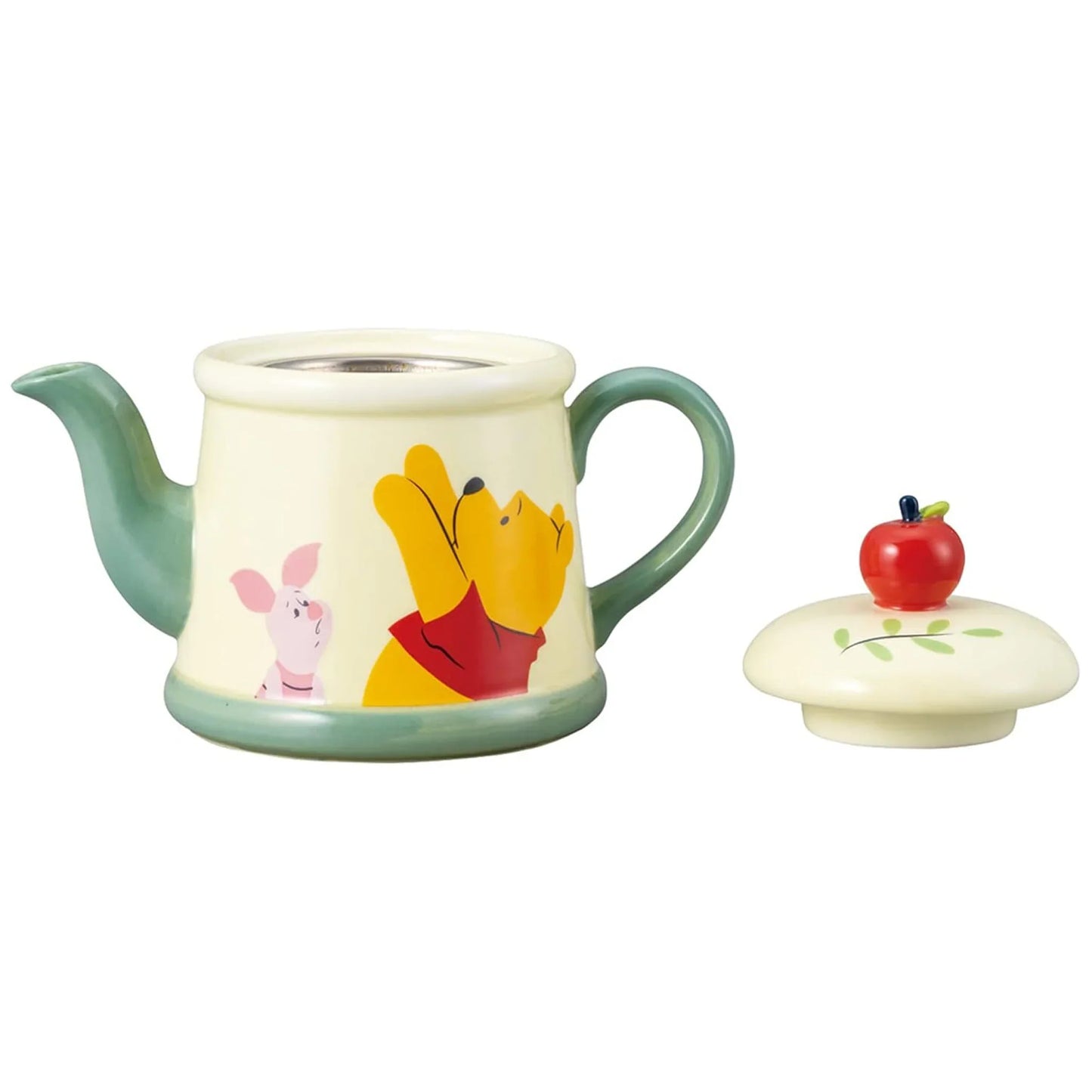 Disney Winnie the Pooh Apple Series Porcelain Teapot with Red Apple Lid Handle – Official Sun Art Japan Design