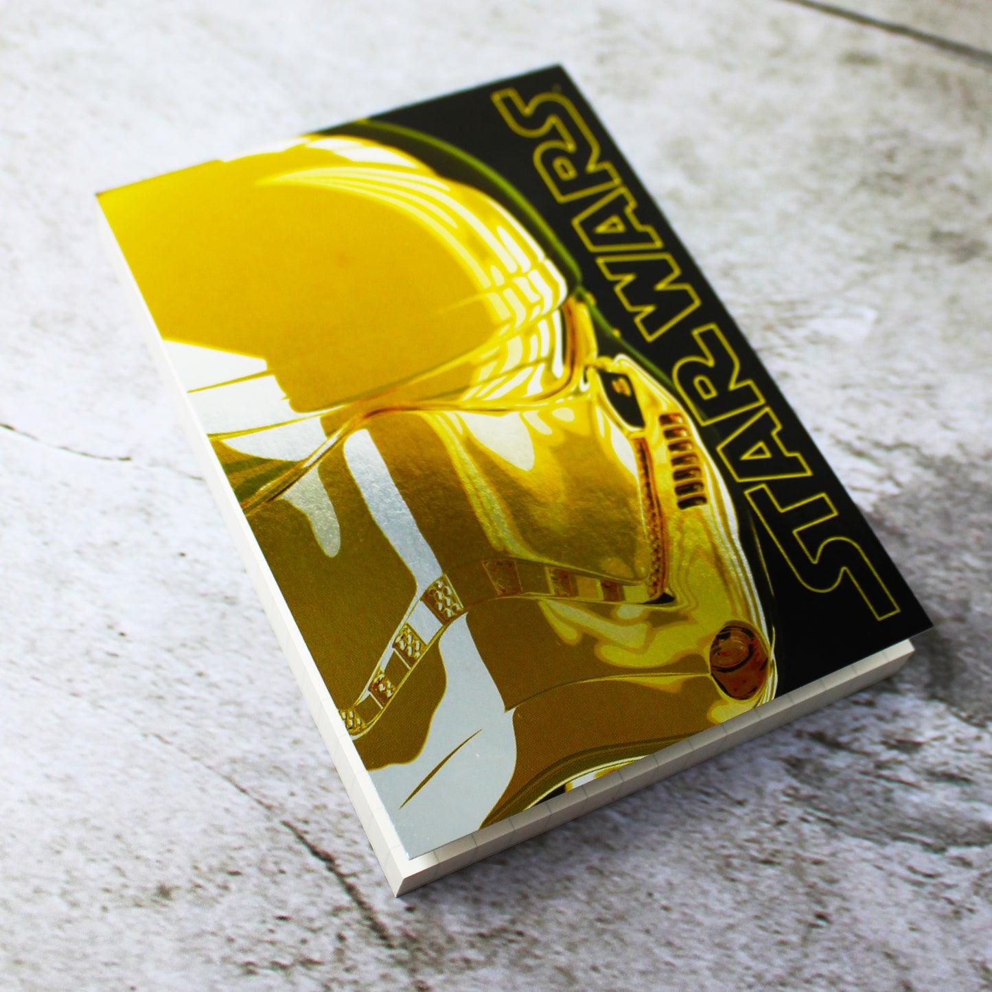 Golden Stormtrooper A7 memo pad with embossed metallic design – Star Wars: The Last Jedi