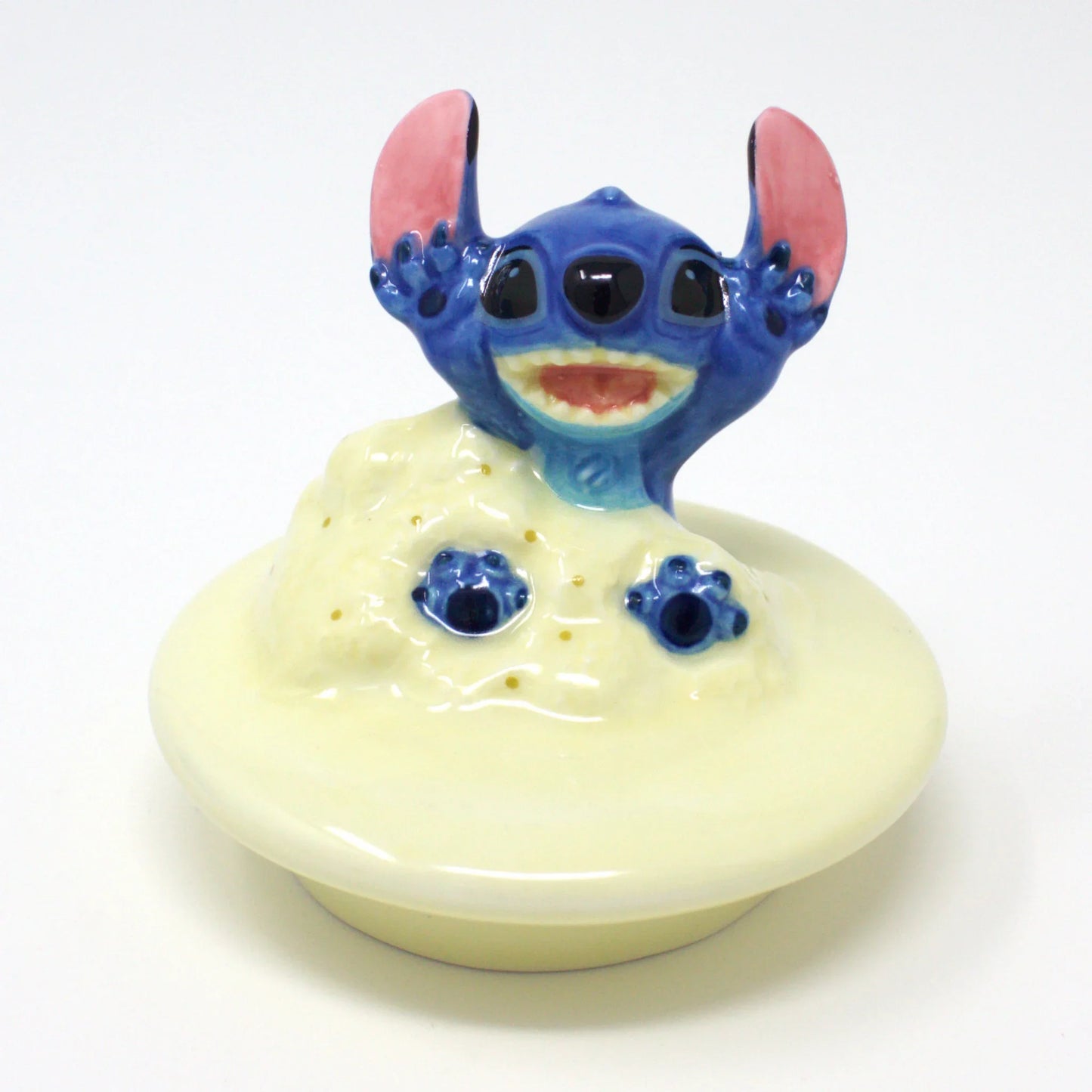 Disney Lilo & Stitch porcelain teapot with 3D Stitch figure on lid, blue design, includes themed gift box