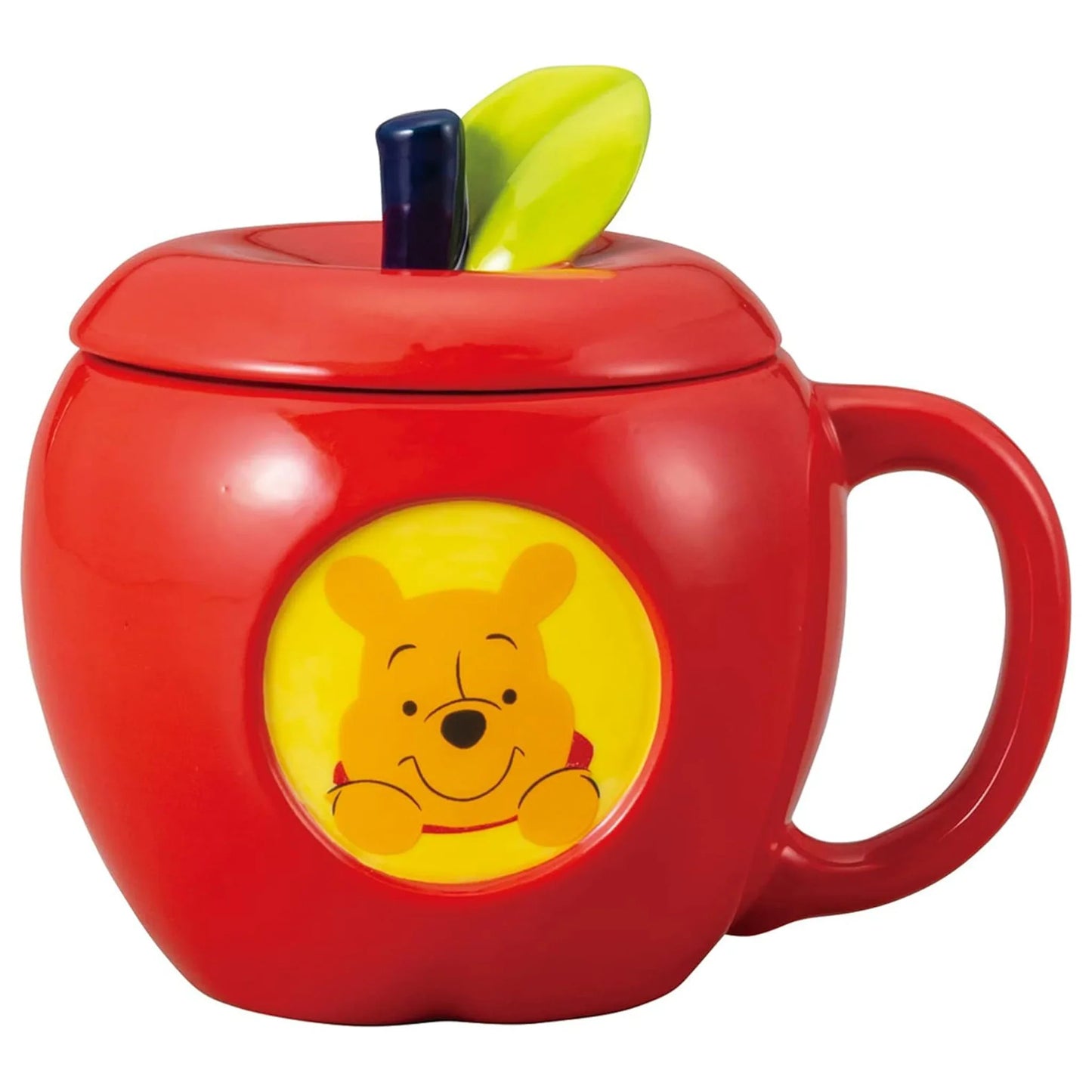 Winnie the Pooh porcelain apple mug with matching lid – Disney gift box collectible from Sun Art Japan