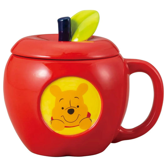 Winnie the Pooh porcelain apple mug with matching lid – Disney gift box collectible from Sun Art Japan