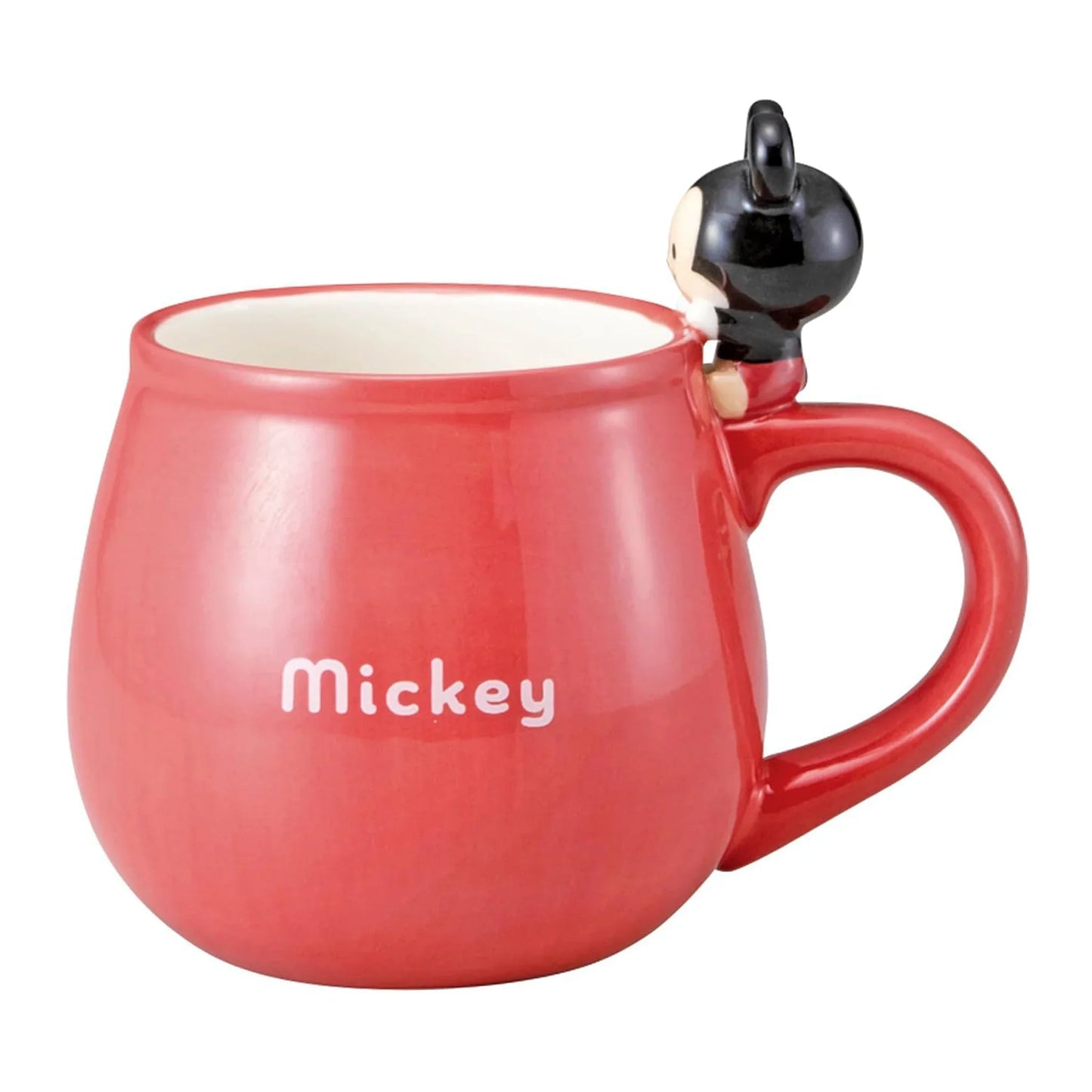Disney Mickey Mouse Yururun Mug - 3D Handle Figure - Red Porcelain Collectible Cup