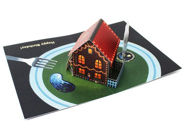 Miniature World Bistro 3D Pop-Up Birthday Card – Unique Decorative Greeting - Miss Girlie Girl