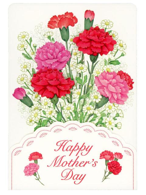 Mother's Day Blooming Carnations Bouquet Pop Up Card - Miss Girlie Girl