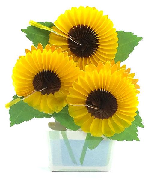 Sunflower Honeycomb Pop Up Decorative Greeting Card - Miss Girlie Girl