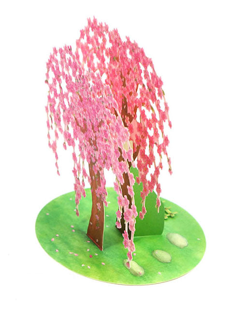 Sparkling Weeping Cherry Blossom Tree Pop Up Greeting Card - Miss Girlie Girl