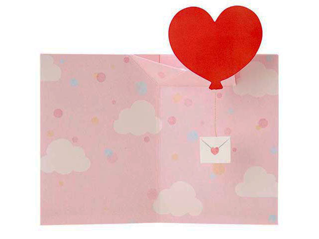 Mini Heart Pop Up Greeting Card - Miss Girlie Girl