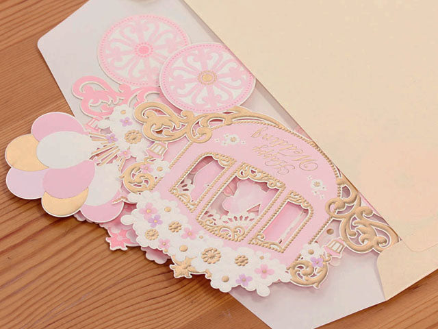 Luxury Wedding Carriage 3D Pop up Greeting Card - Miss Girlie Girl