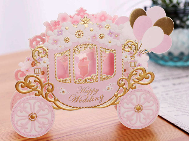 Luxury Wedding Carriage 3D Pop up Greeting Card - Miss Girlie Girl