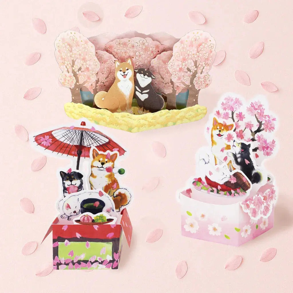 🐕‍🦺 Spring Charm & Shiba Smiles: 3 Adorable Japanese Pop-Up Cards to Gift This Season 🌸