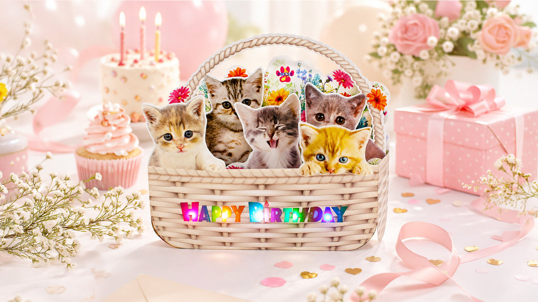Birthday Card for Cat Lovers: A Musical Light-Up Kitten Pop-Up Card