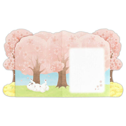 Shiba Inu & Cherry Blossoms 3D Pop-Up Card – Made in Japan, Gold Foil - Miss Girlie Girl