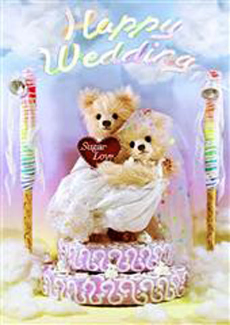 Wedding Teddy Bear Sweet Love 3D Lenticular Greeting Card