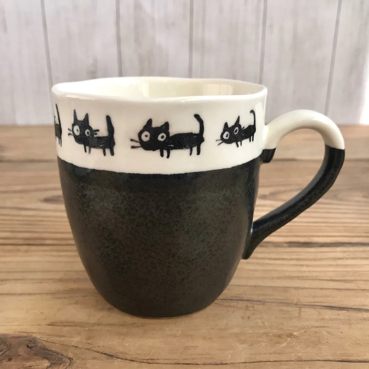 Japanese Mino Ware Cat Mug - Black & White Ceramic | Made in Japan ...