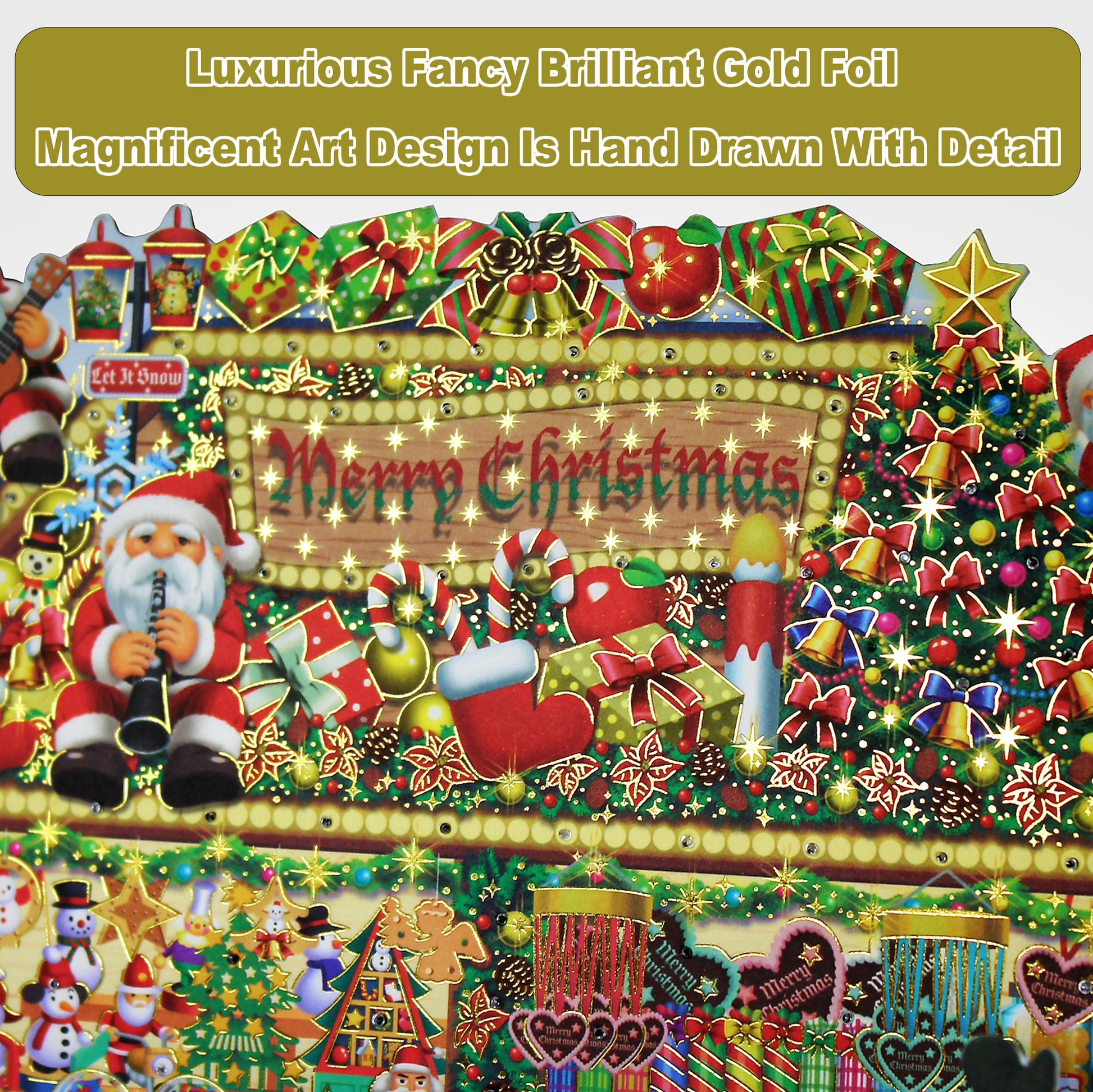 Christmas Gift Shop Pop-Up Card with 6 Melodies, LED Lights & Replaceable Battery Miss Girlie Girl