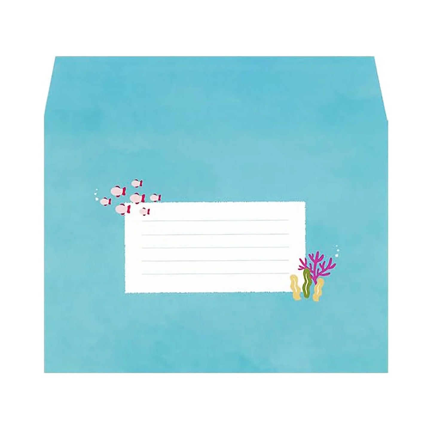 Matching blue envelope included with Ocean Pop-Up Greeting Card – Designed in Japan