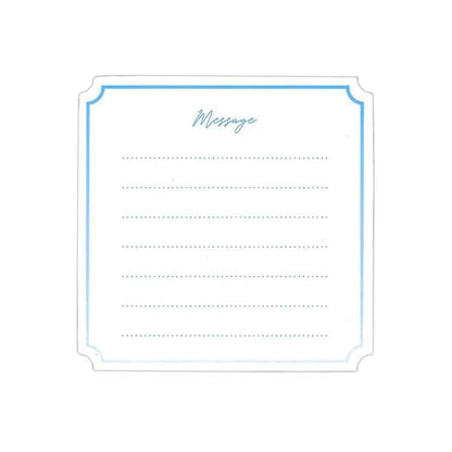 Note card with 'Message' at the top and lined area below on a white background