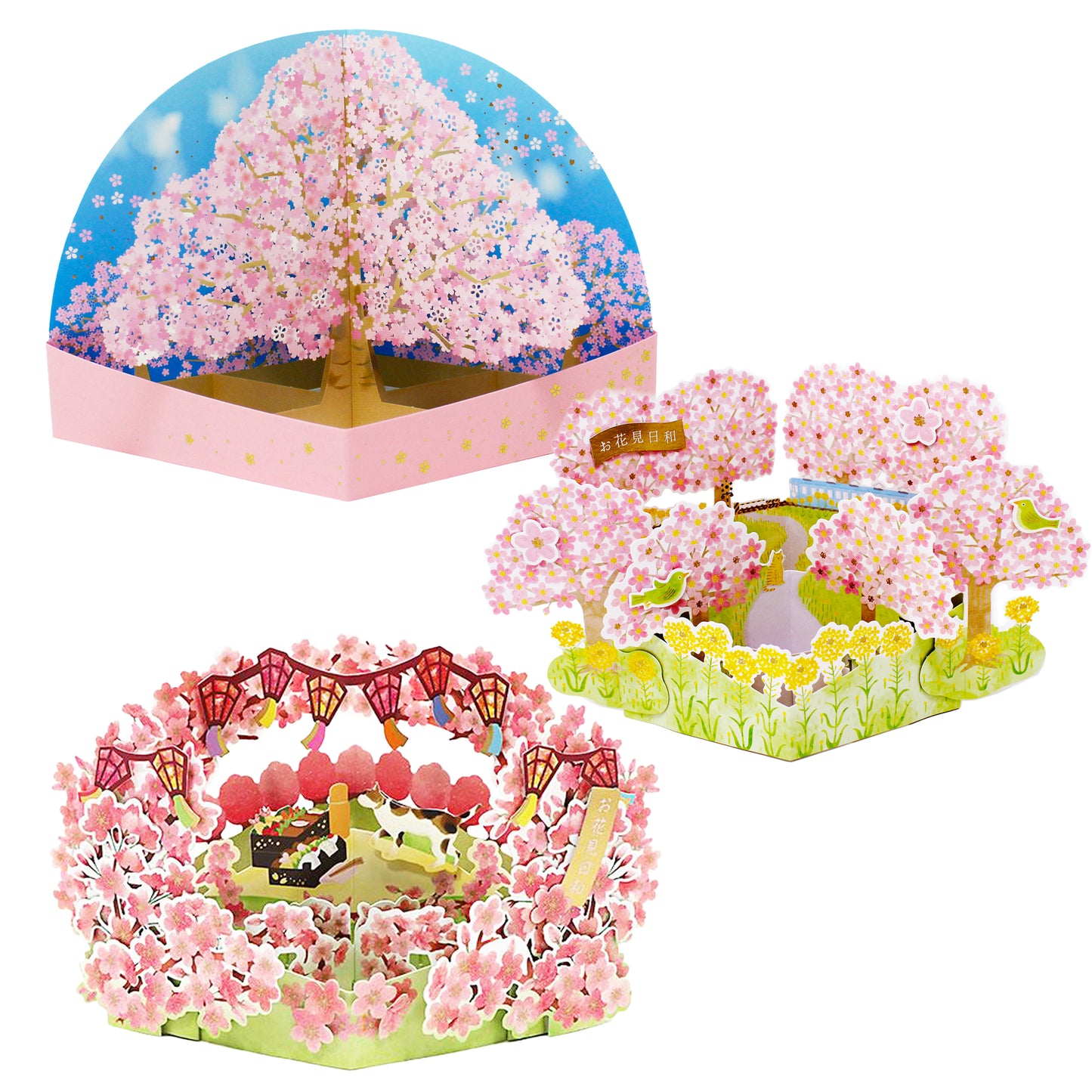 Cherry Blossom Trio – Premium 3D Pop-Up Card Bundle (3 Cards)